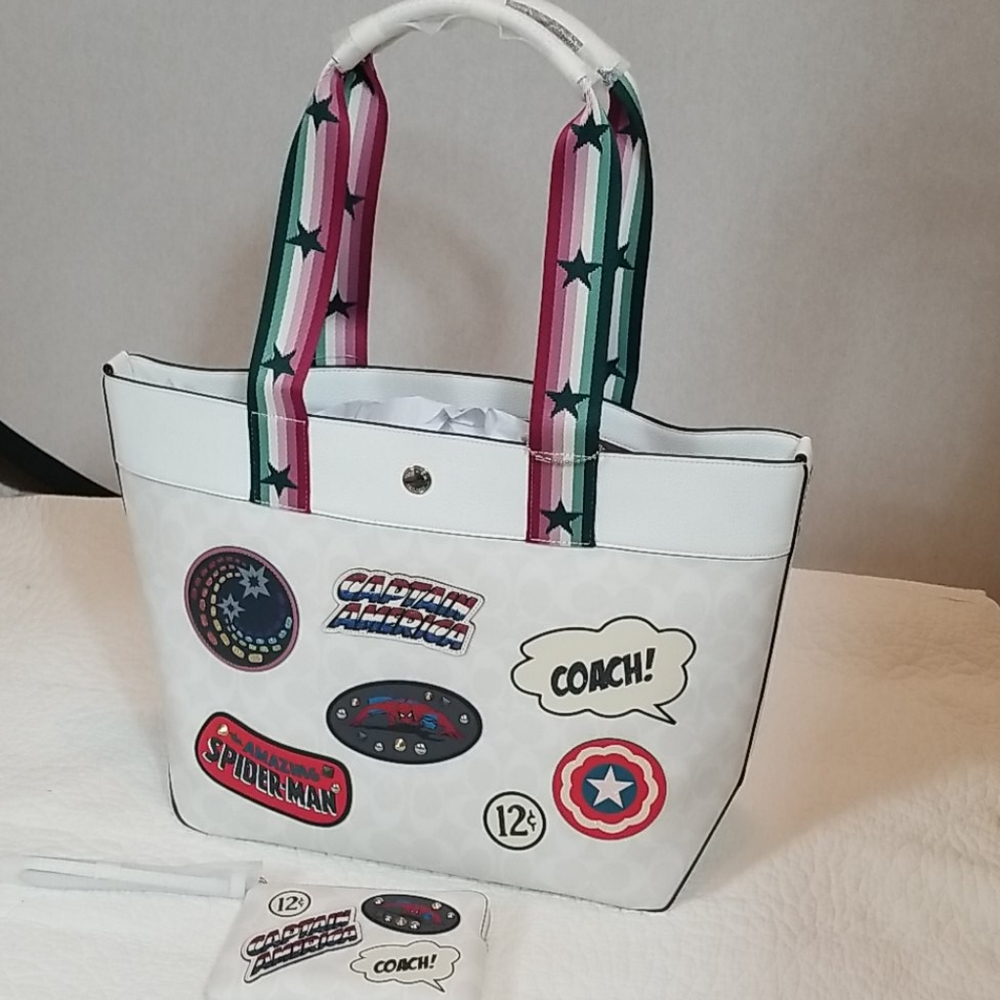 Coach  marvel  patches jes tote bag new with Wallet
